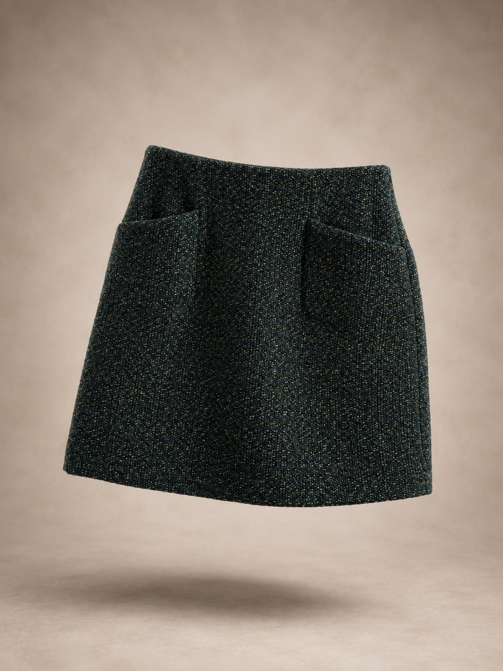 Outback Red Dark Teal Tweed Mini Skirt with Front Pockets